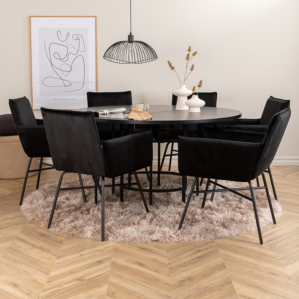 Spisegruppe furniture/fashion Copenhagen Ø140 cm med 6 Petra Stoler