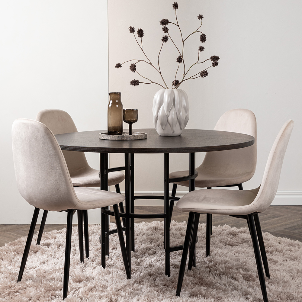 Spisegruppe Venture Home Copenhagen med 4 Polar Stoler Fløyel