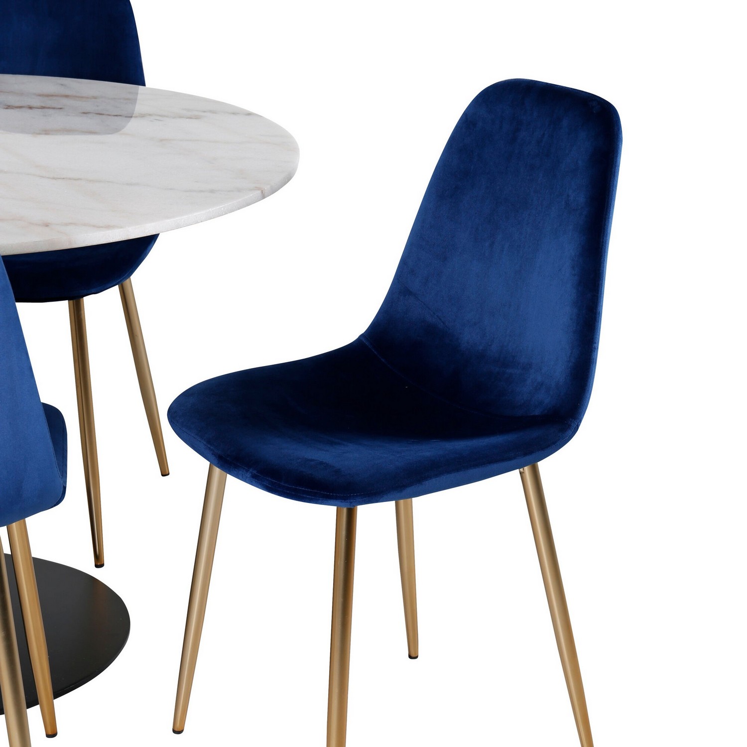 Spisegruppe Venture Home Estelle Hvit/Sort med 6 Pobbie Stoler