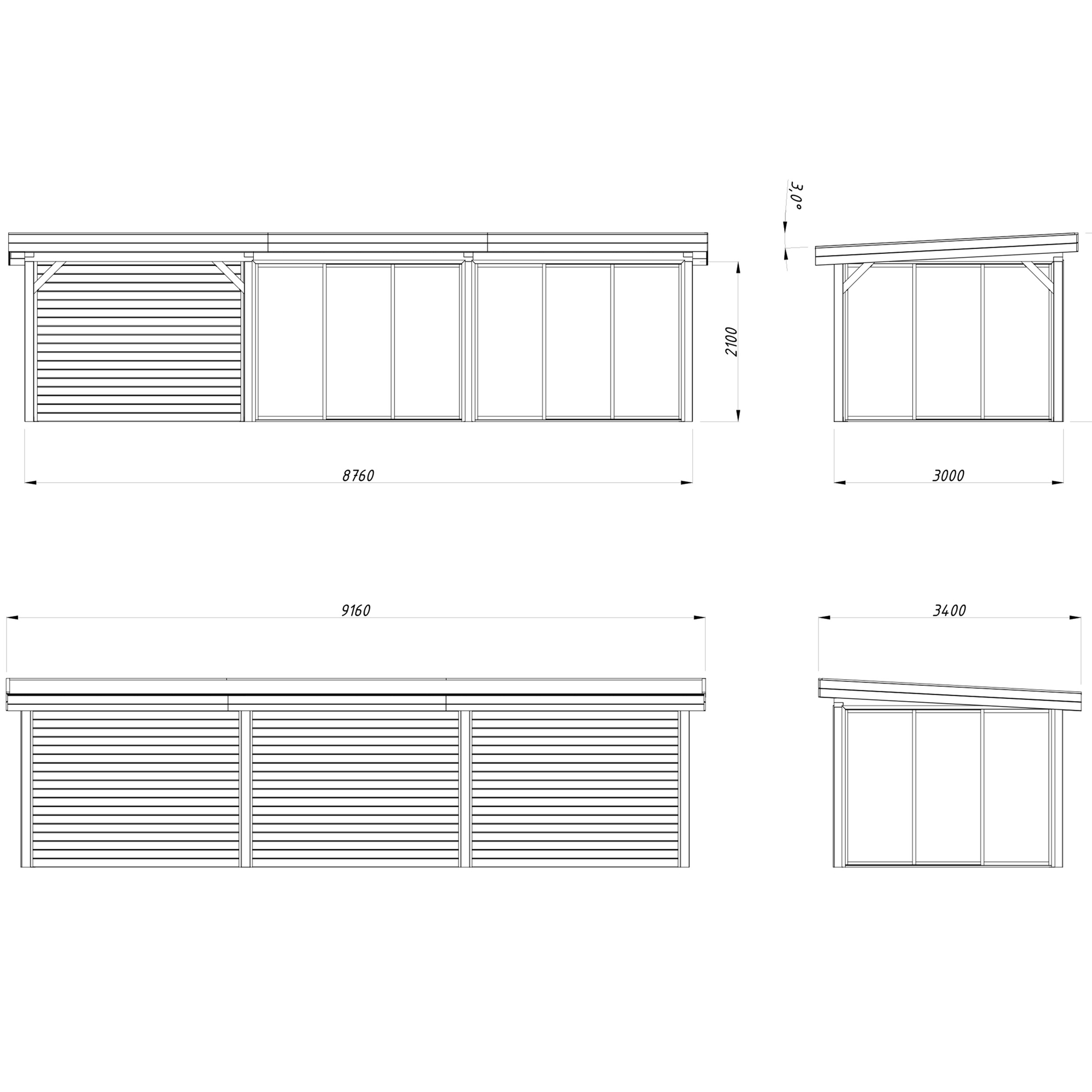Hagestue Palmako Lenna 24,9 m2 Set 418 Slide