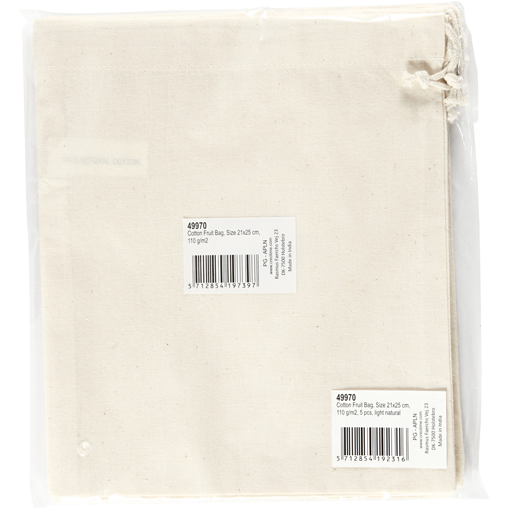 Tøyveske Creativ Company Str 21x25 cm 5 stk/1 Pk