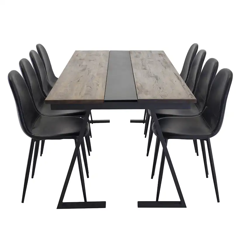 Spisegruppe Venture Home Jane med 8 Pobbie Stoler