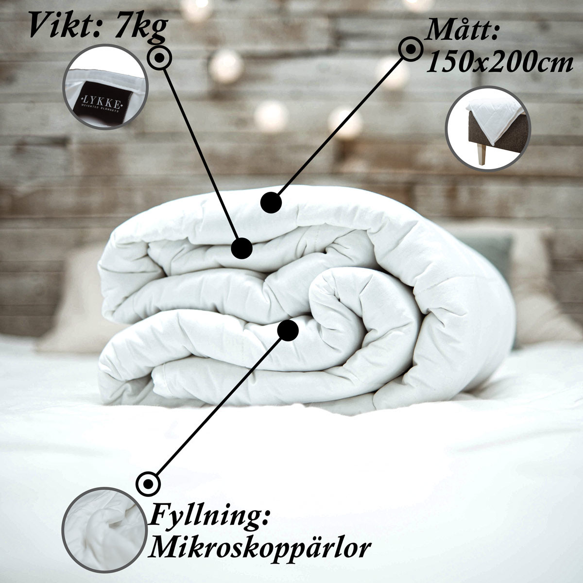 Vektteppe Lykke Bomull 150x200 cm