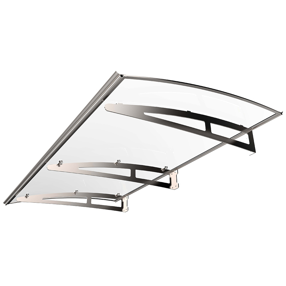 Entrétak silver/klarglas 2000x1000mm Bredde: 200 cm