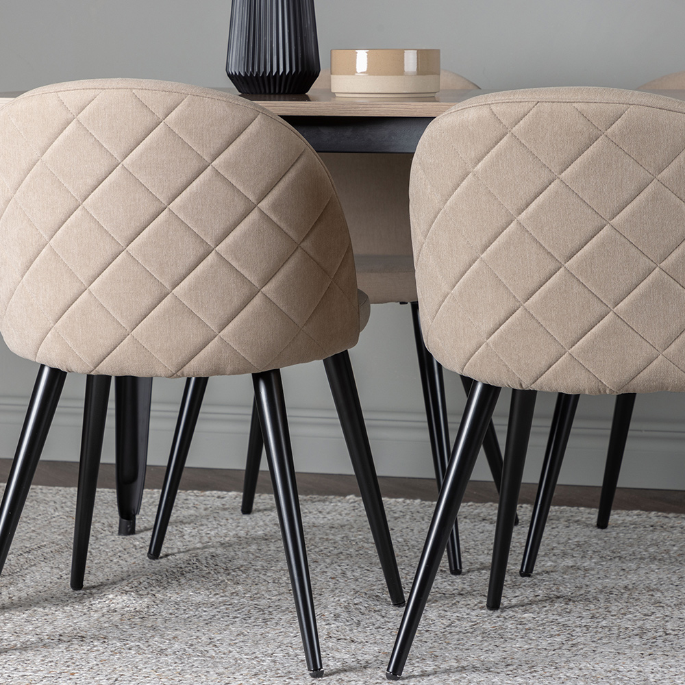 Spisegruppe Venture Home Tempe 140 cm med 4 Velvet Stoler
