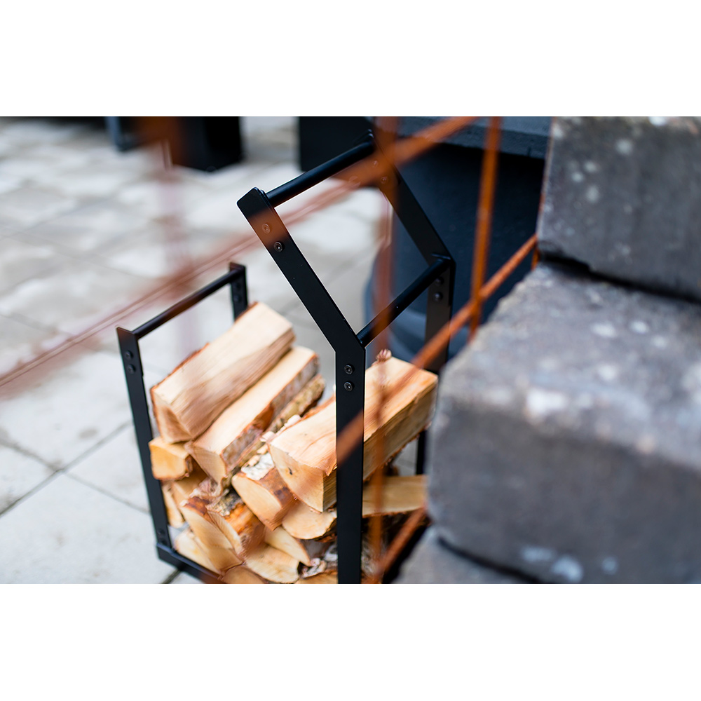 Vedstativ Skotte Garden Metall Sort