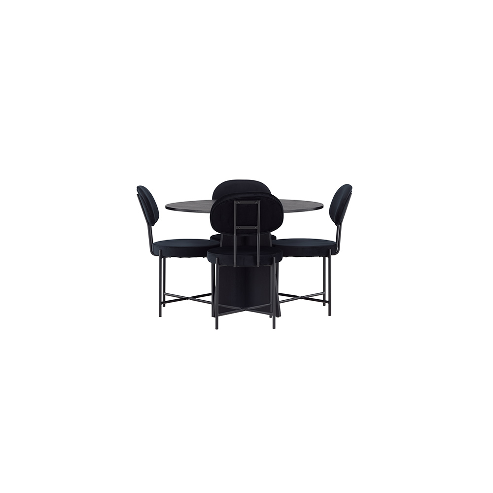 Spisegruppe Venture Home Bootcut Ø110 cm med 4 stk Stella Stoler