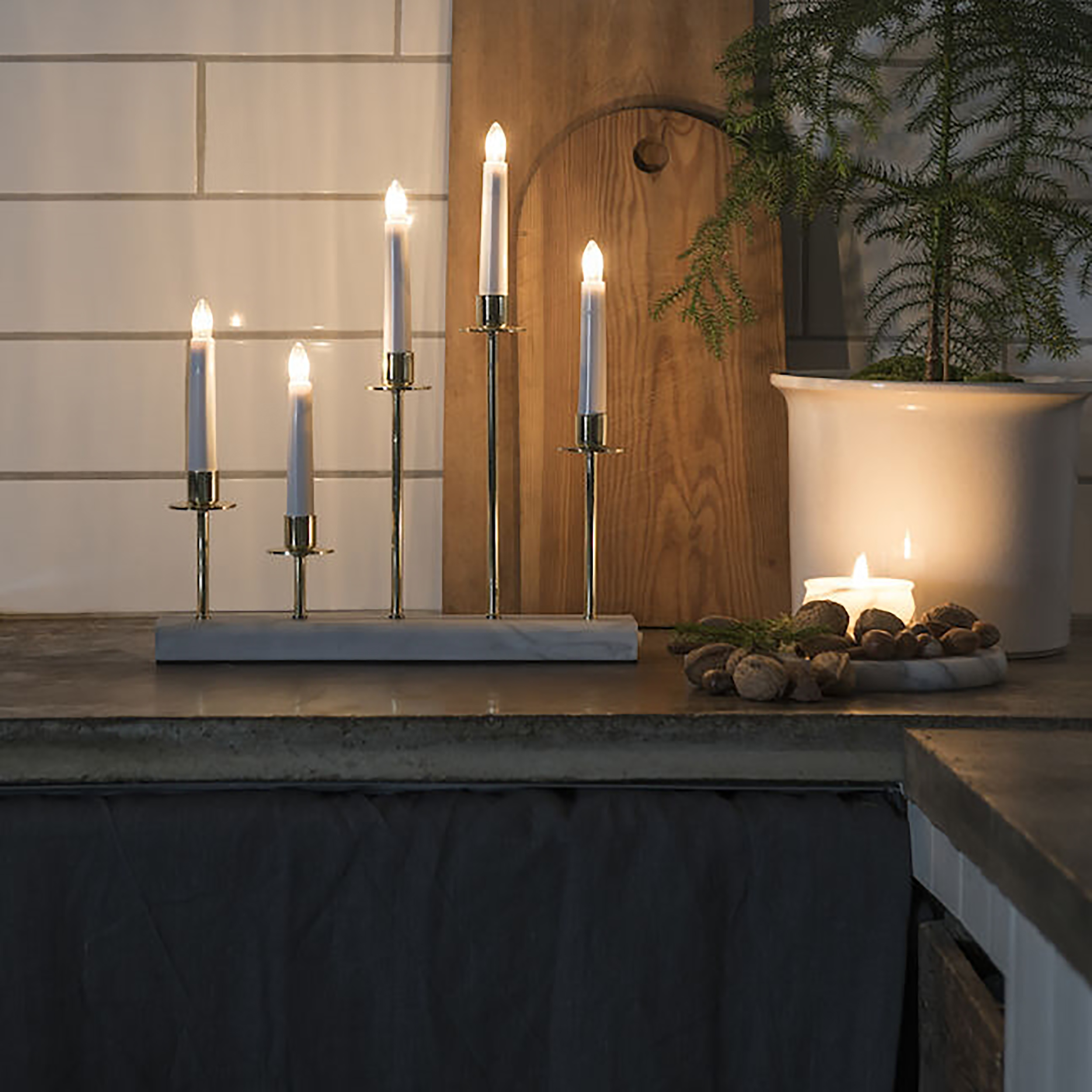 Adventstake Gnosjö Konstsmide 5L Metall med Marmorbase