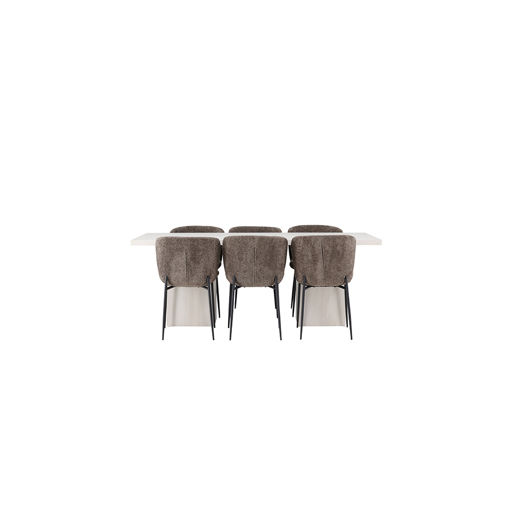 Spisegruppe Venture Home Olga med 6 stk Modesto Stoler