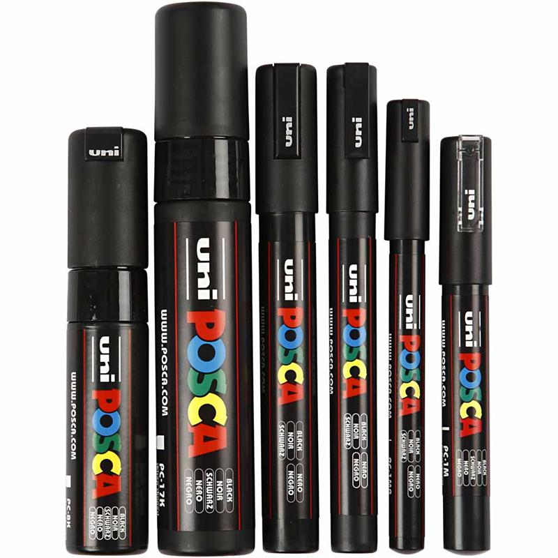 Tusj Creativ Company Posca Svart Strek 0,7-15 mm 6 Stk/1 Pk