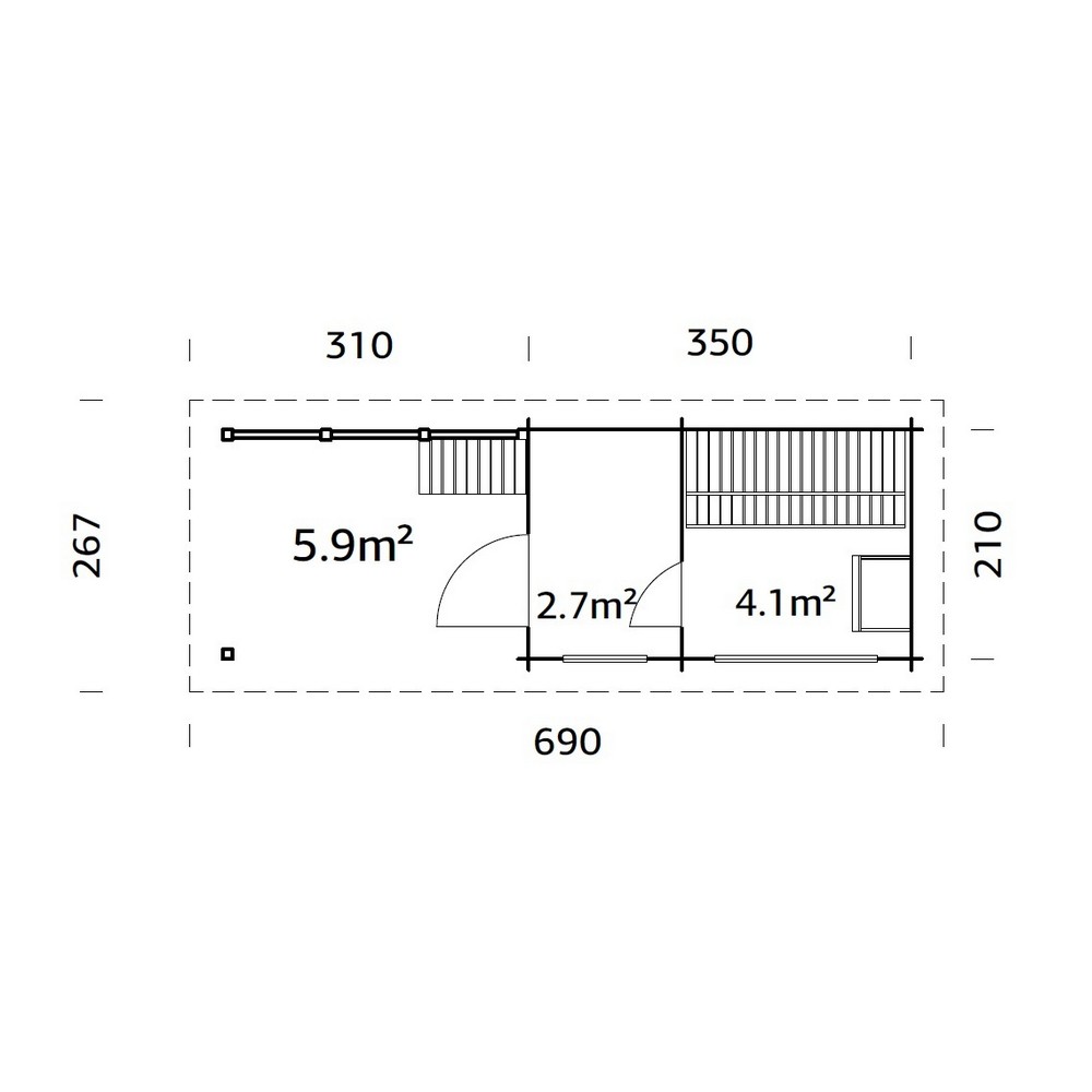 Badstuhus Palmako Sanna 6,8 + 5,9 m2