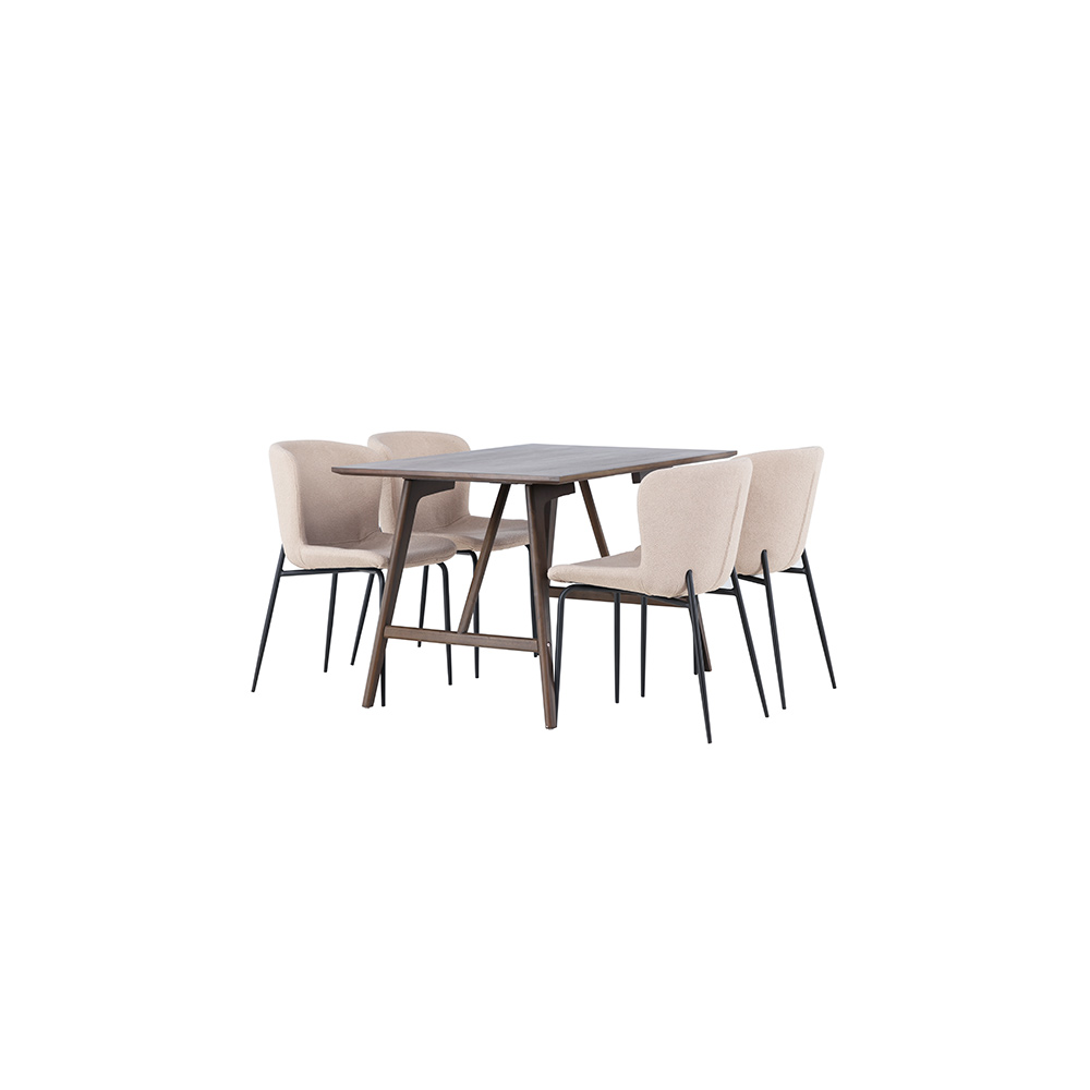 Spisegruppe Venture Home Kaseidon med 4 stk Modesto Stoler