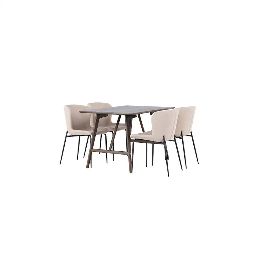 Spisegruppe Venture Home Kaseidon med 4 stk Modesto Stoler