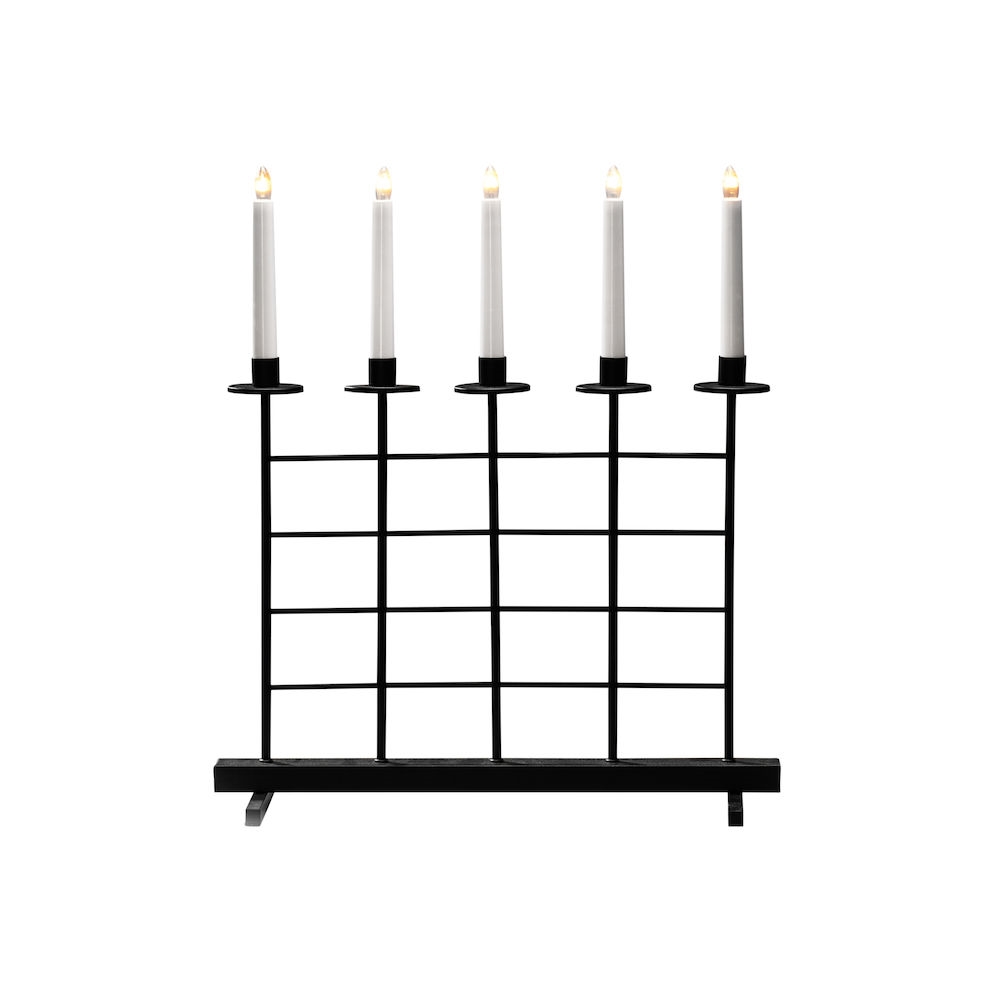 Adventstake Gnosjö Konstsmide 5 Lys Metall Sort