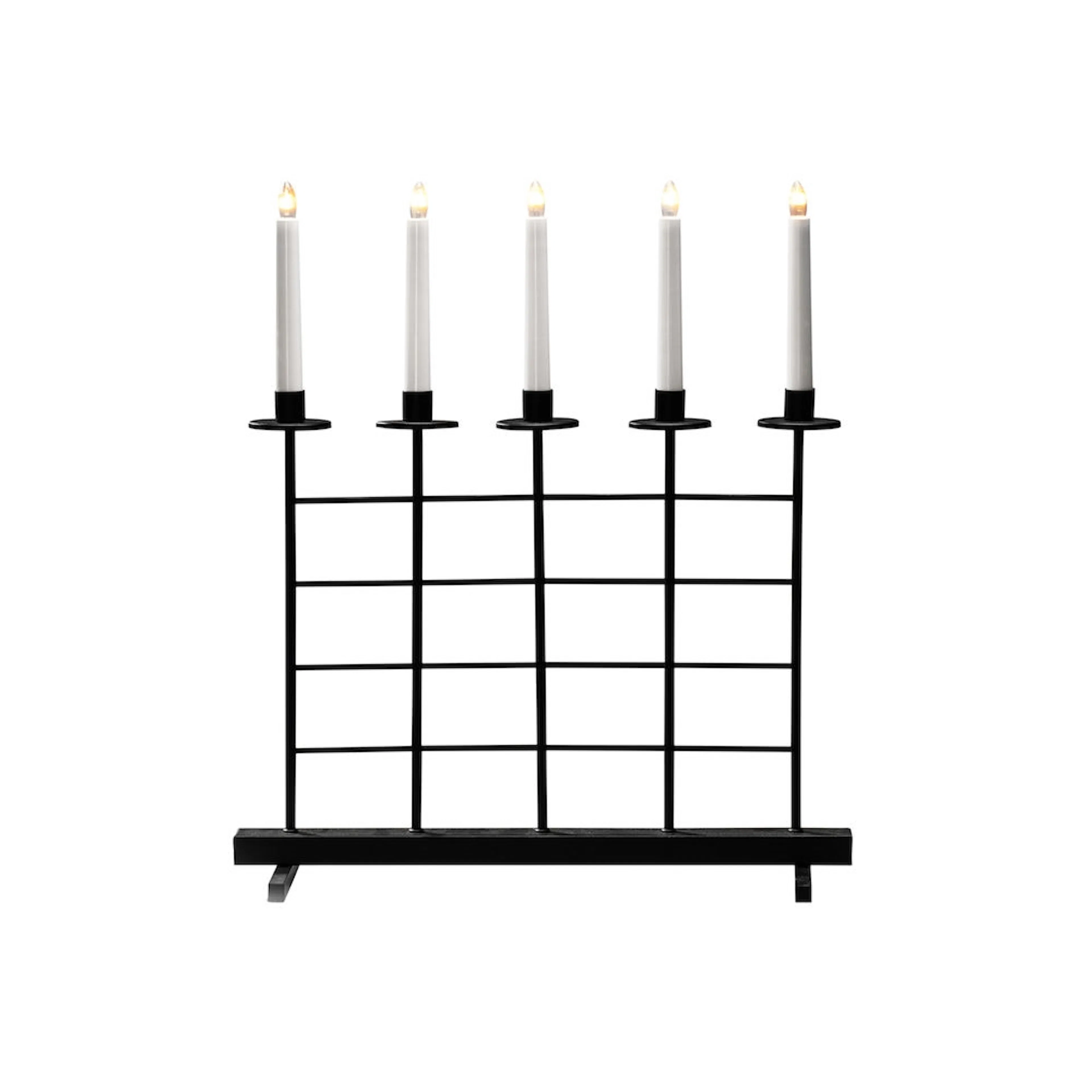 Adventstake Gnosjö Konstsmide 5 Lys Metall Sort