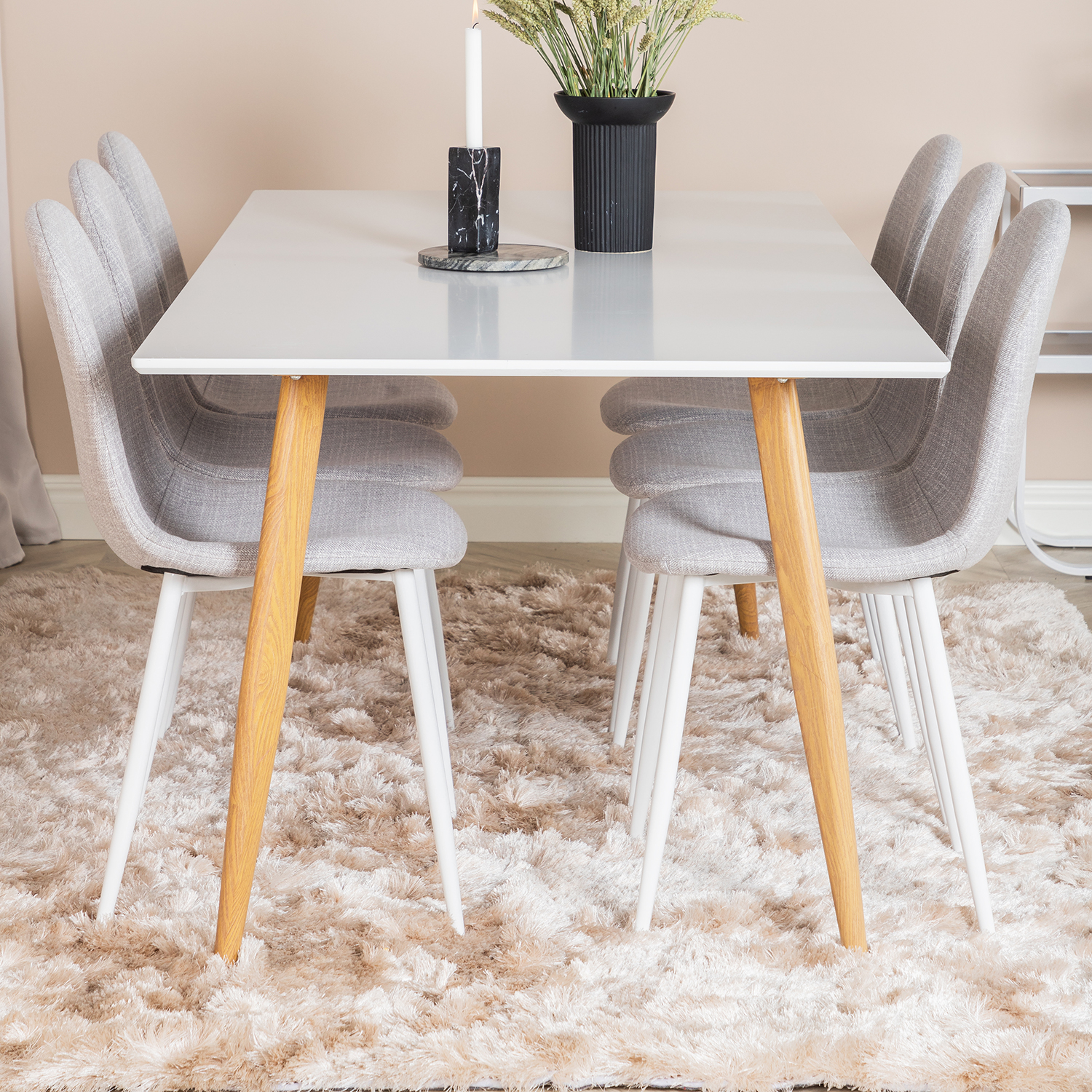 Spisegruppe Venture Home Pobbie 180 med 6 Stoler Polyester