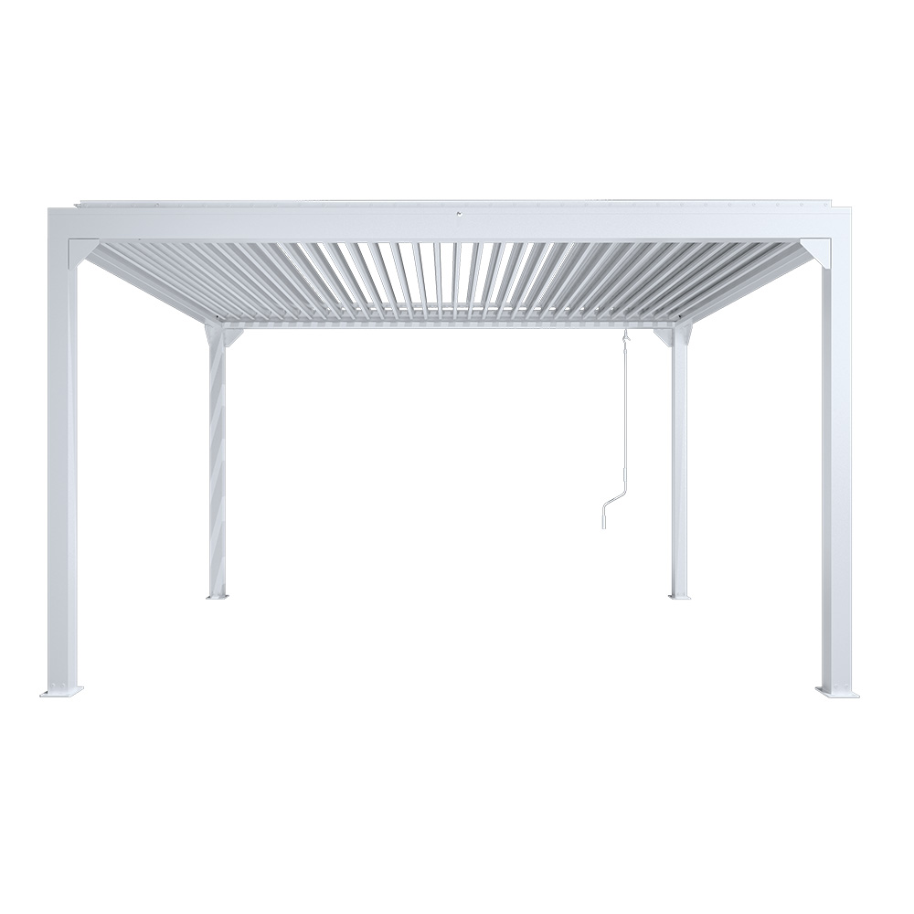 Premium hvit pergola   Åpning lameller