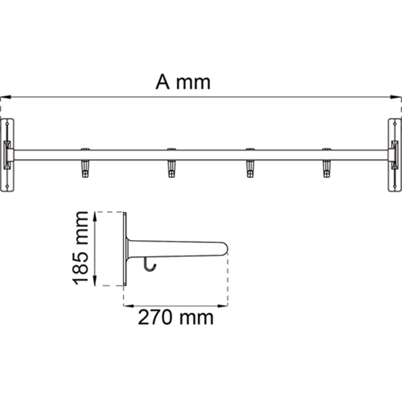 Hattehylle Habo Elegant 60 cm