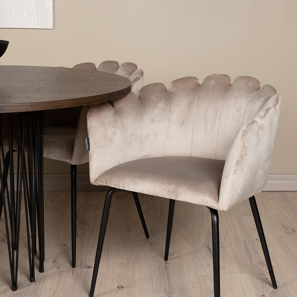 Spisegruppe furniture/fashion Stone med 4 Limhamn Stoler Rundt