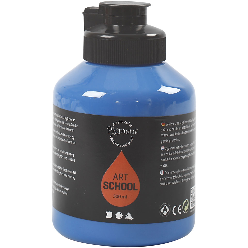 Pigment Art School, primärblå, transparent, 500 ml/ 1 flaska Primary Blue, Transparent