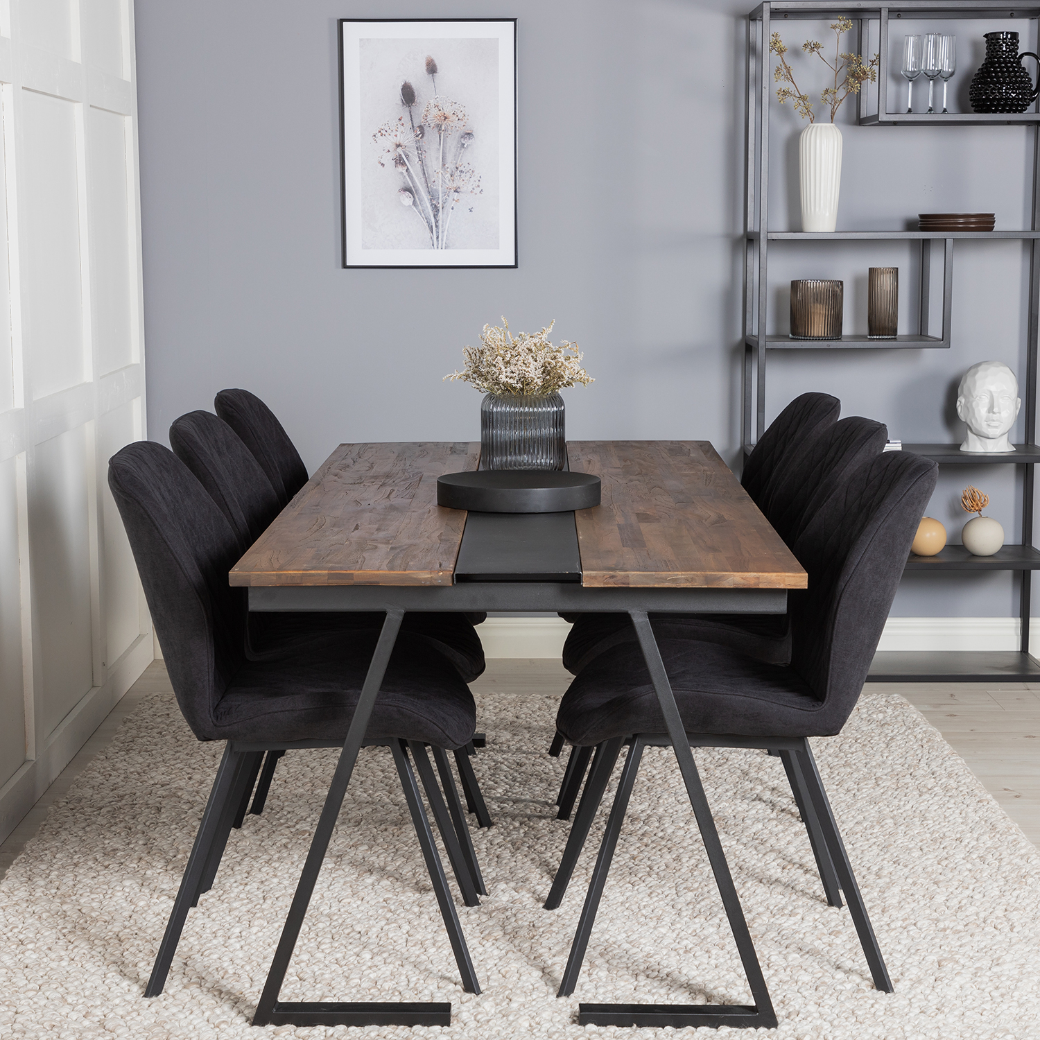 Spisegruppe Venture Home Jane med 6 Geneva Stoler