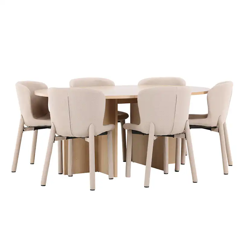 Spisegruppe Venture Home Strada Ø120 cm med 6st Astoria Spisestoler