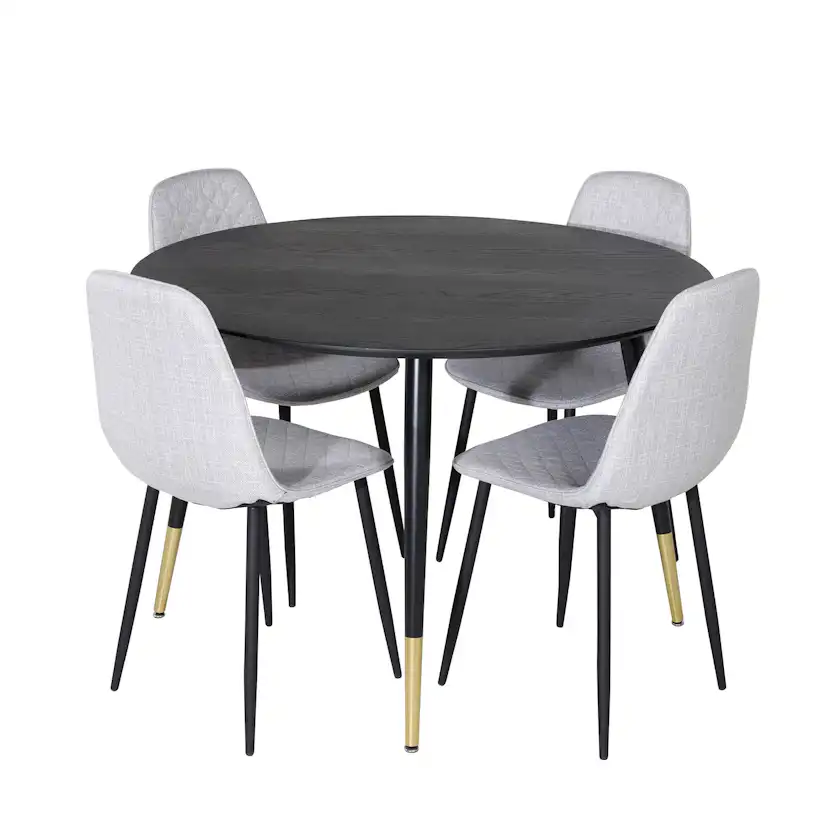 Spisegruppe Venture Home Dipp Ø115 cm med 4 Polar Stoler