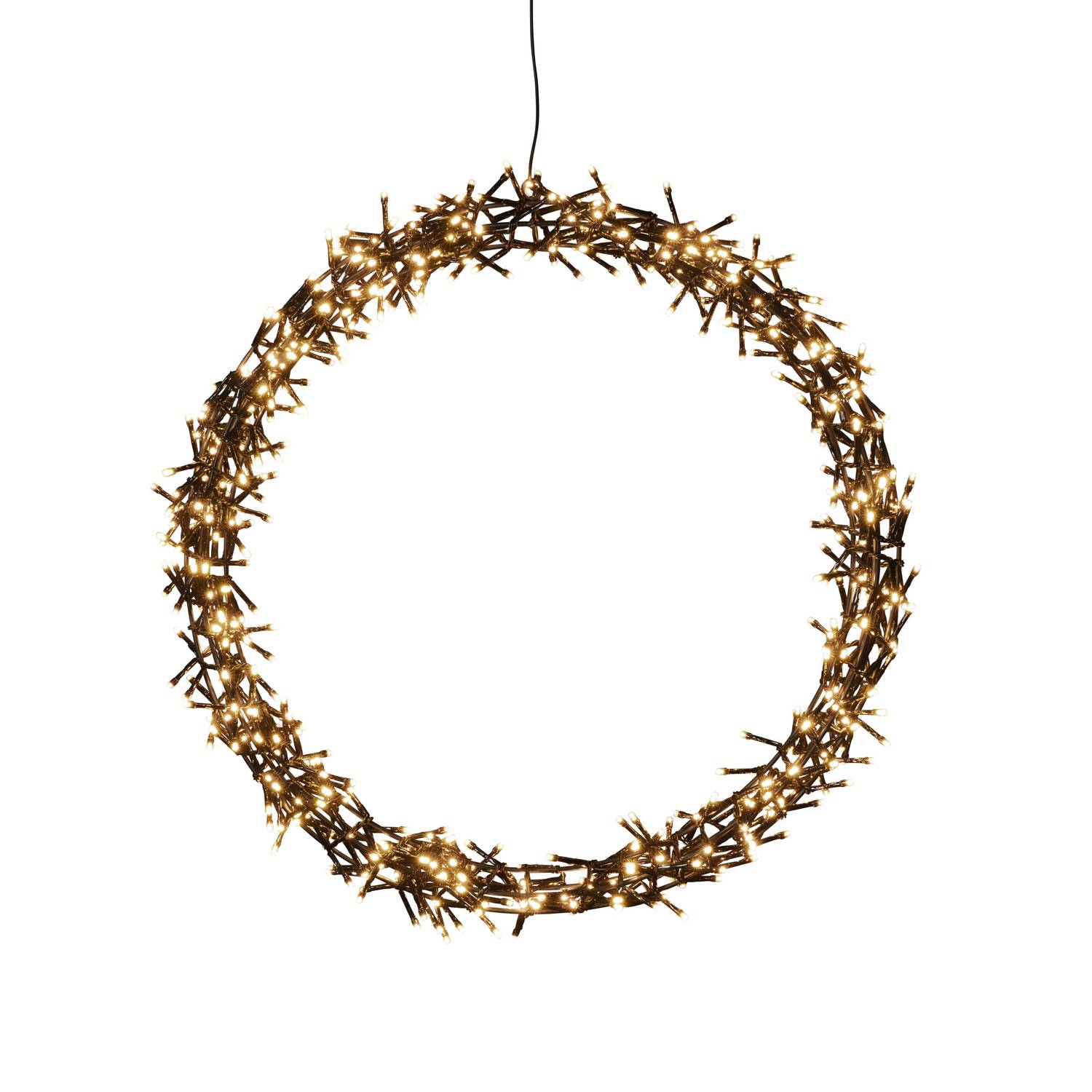 Krans Gnosjö Konstsmide Sort Metall 50 cm LED Amber
