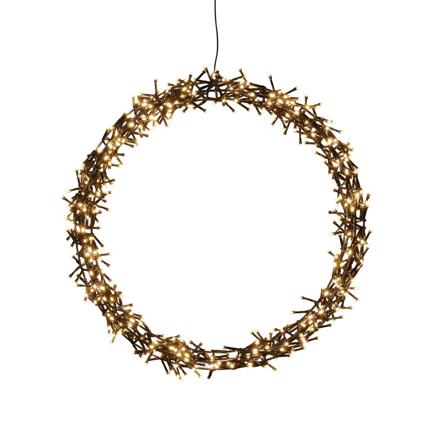 Krans Gnosjö Konstsmide Sort Metall 50 cm LED Amber