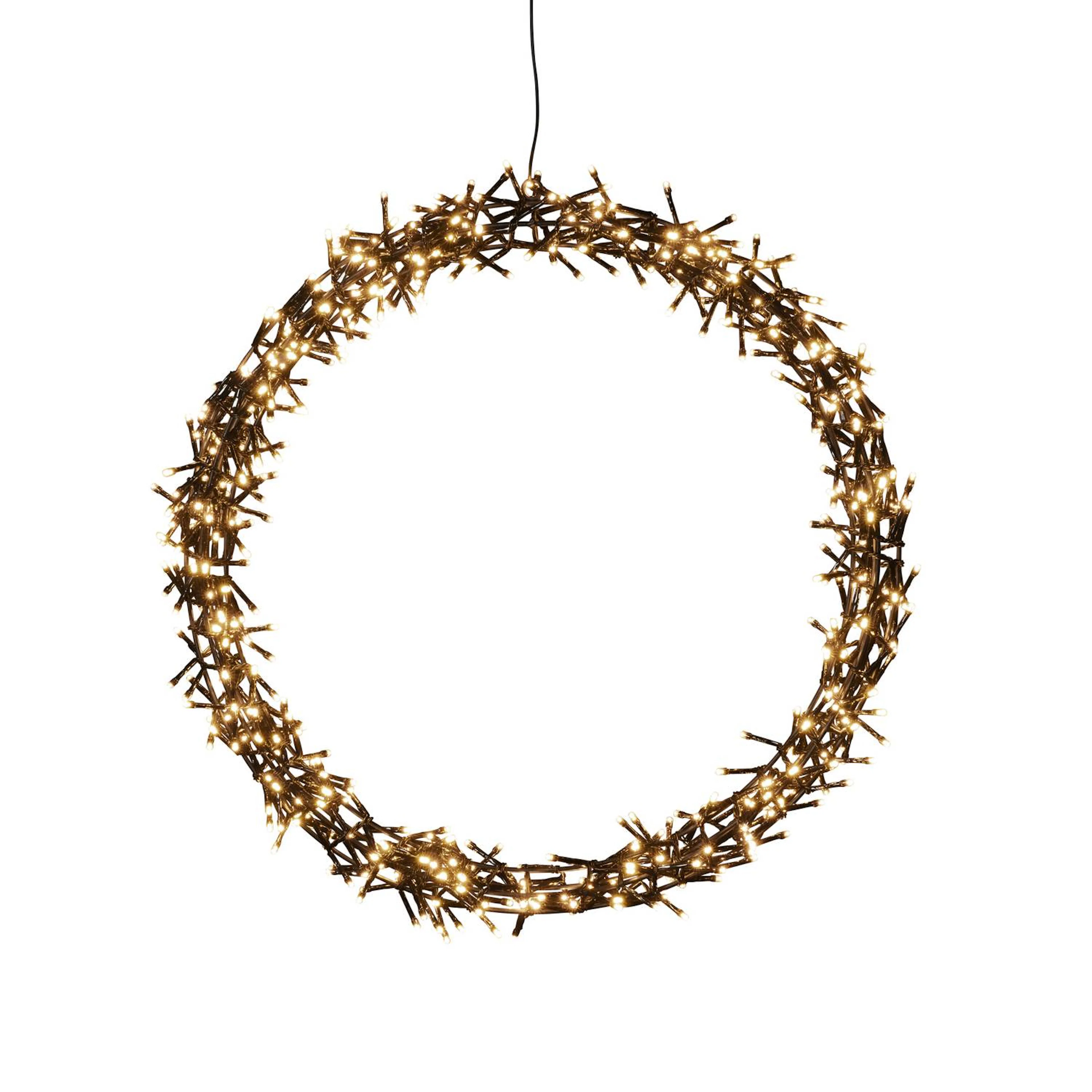 Krans Gnosjö Konstsmide Sort Metall 50 cm LED Amber