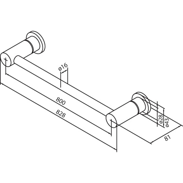 Håndklestang Damixa Enkel 800 mm