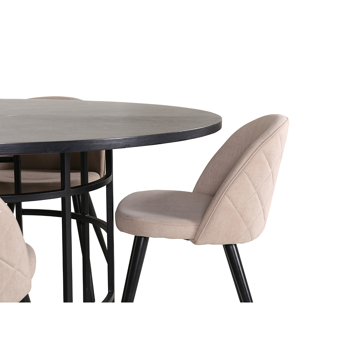 Spisegruppe furniture/fashion Copenhagen Ø140 cm med 4 Velvet Stoler
