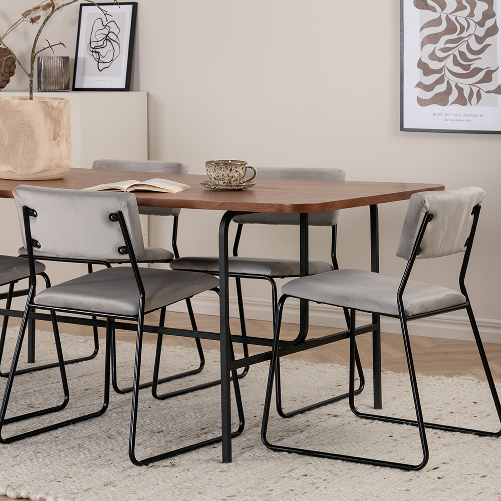 Spisegruppe Venture Home Chicago Spisebord og Kungshamn Spisestol Brun