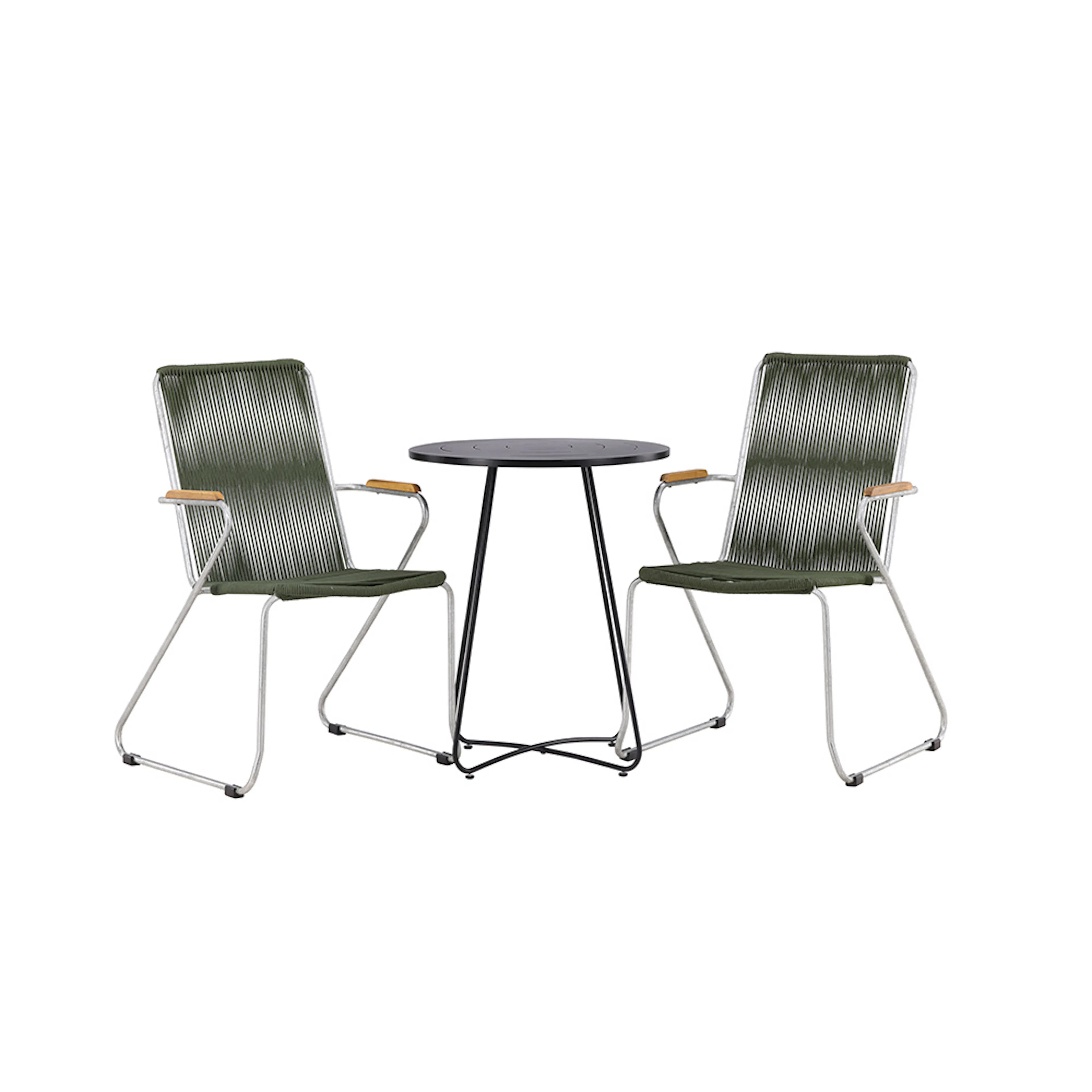 Bacong Cafetable Stål - Black / Round ø60** +Bois Diningchai Grønn/Sort