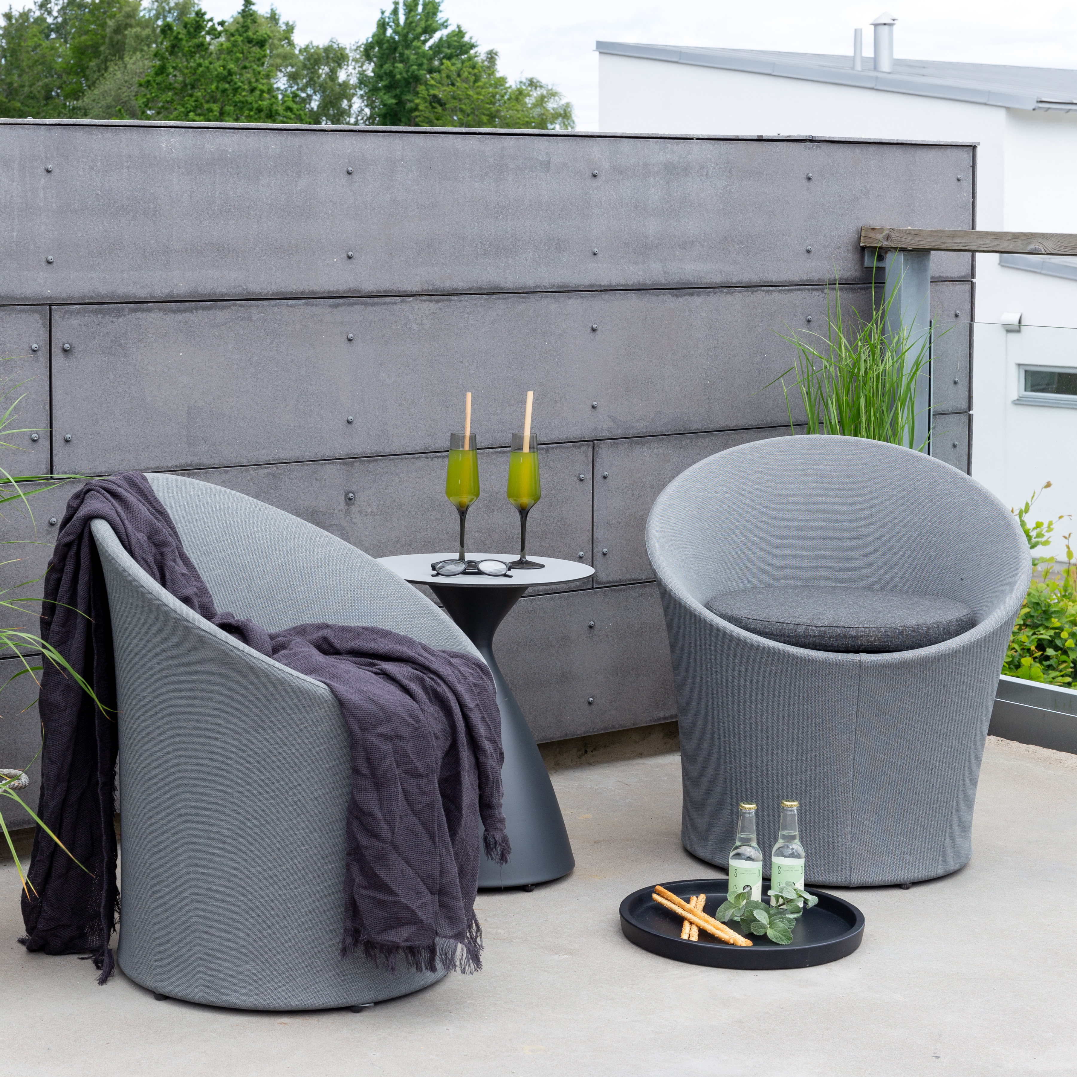 Spoga - Lounge Set- Black / Grey - - Loungesett Venture Home Spoga