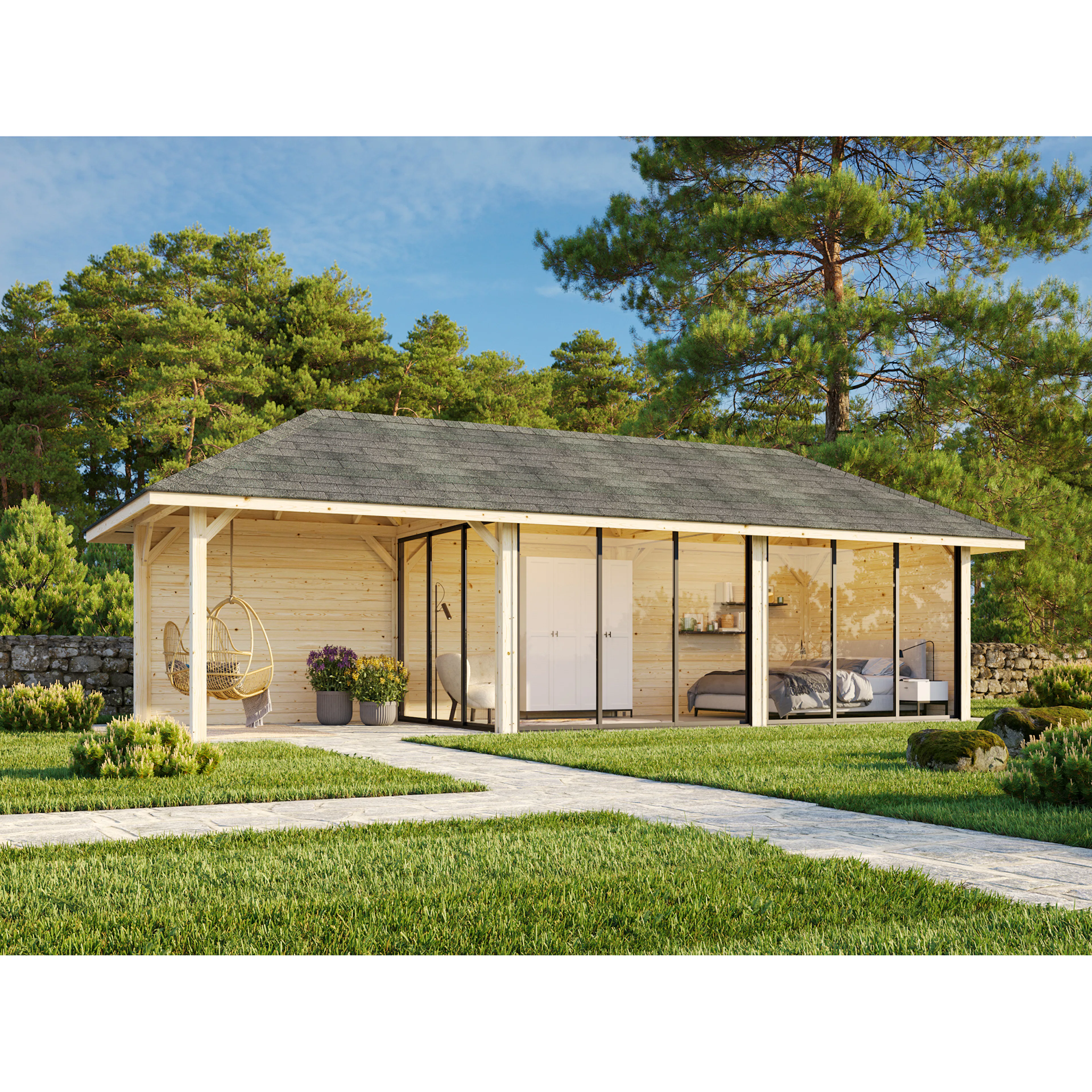 Hagestue Palmako Bianca 24,9 m2 Sett 217 Slide