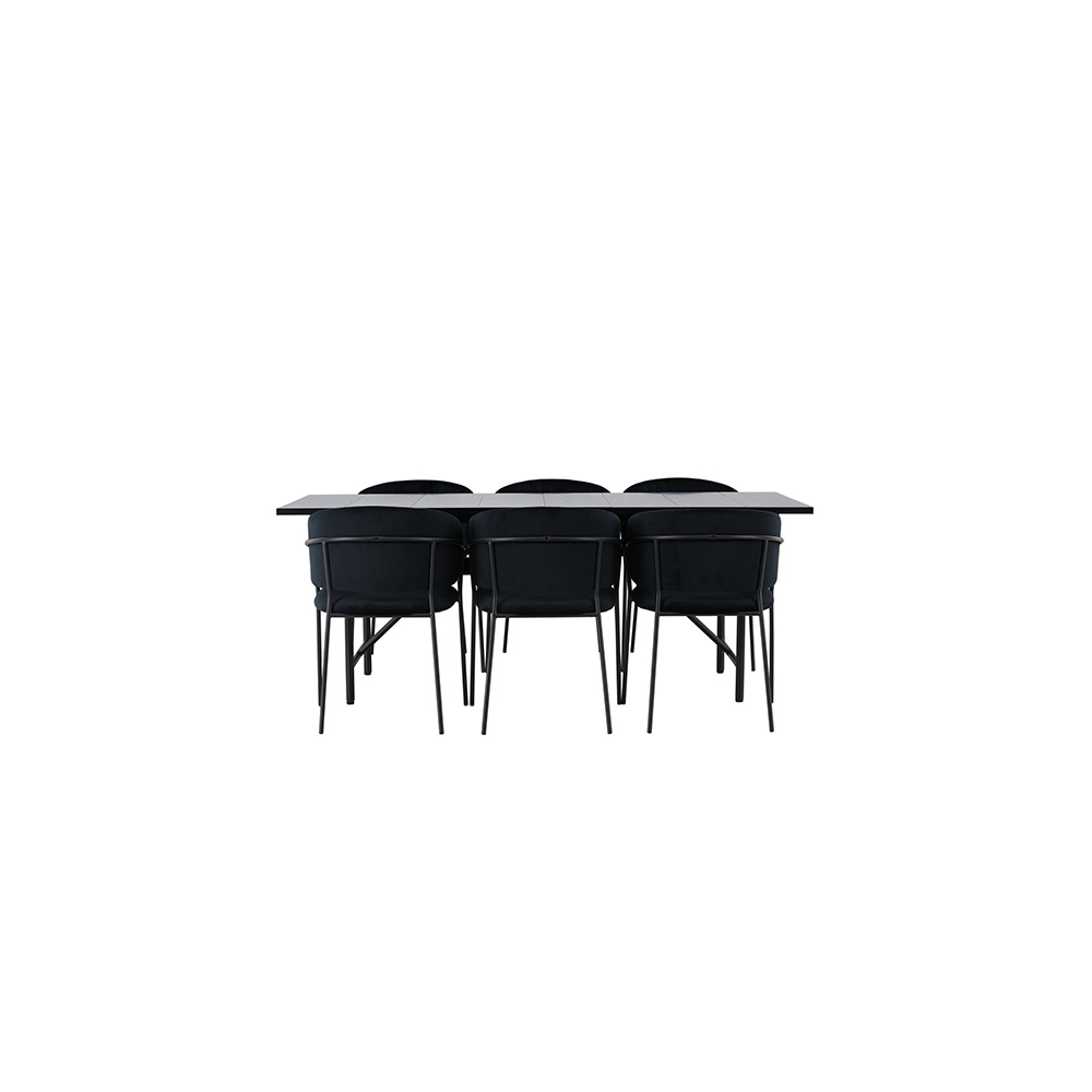 Spisegruppe Venture Home Astrid med 6 Selma Stoler