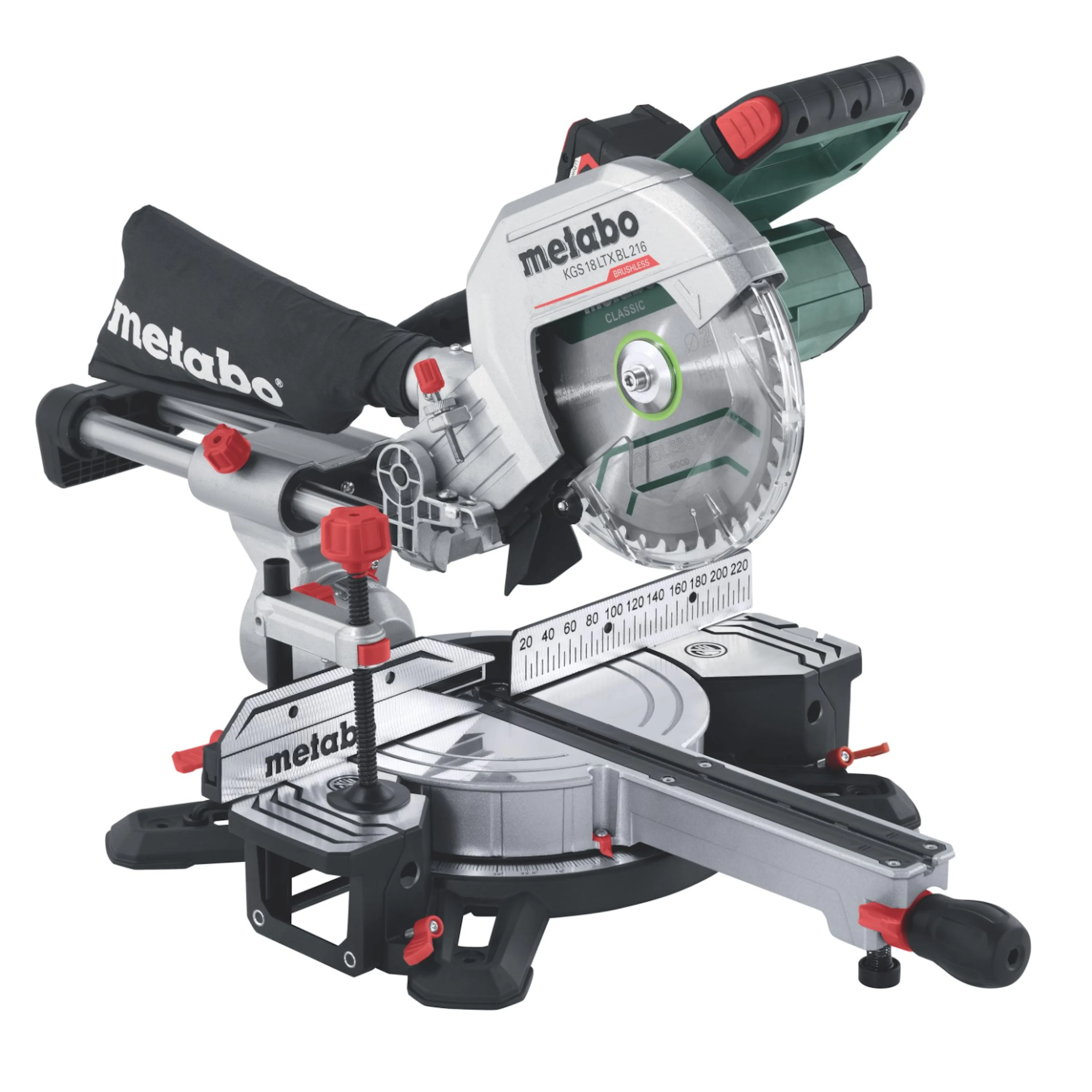 Kapp-/gjæringssag Metabo KGS 18 LTX BL 216 1x4,0 Ah + ASC55
