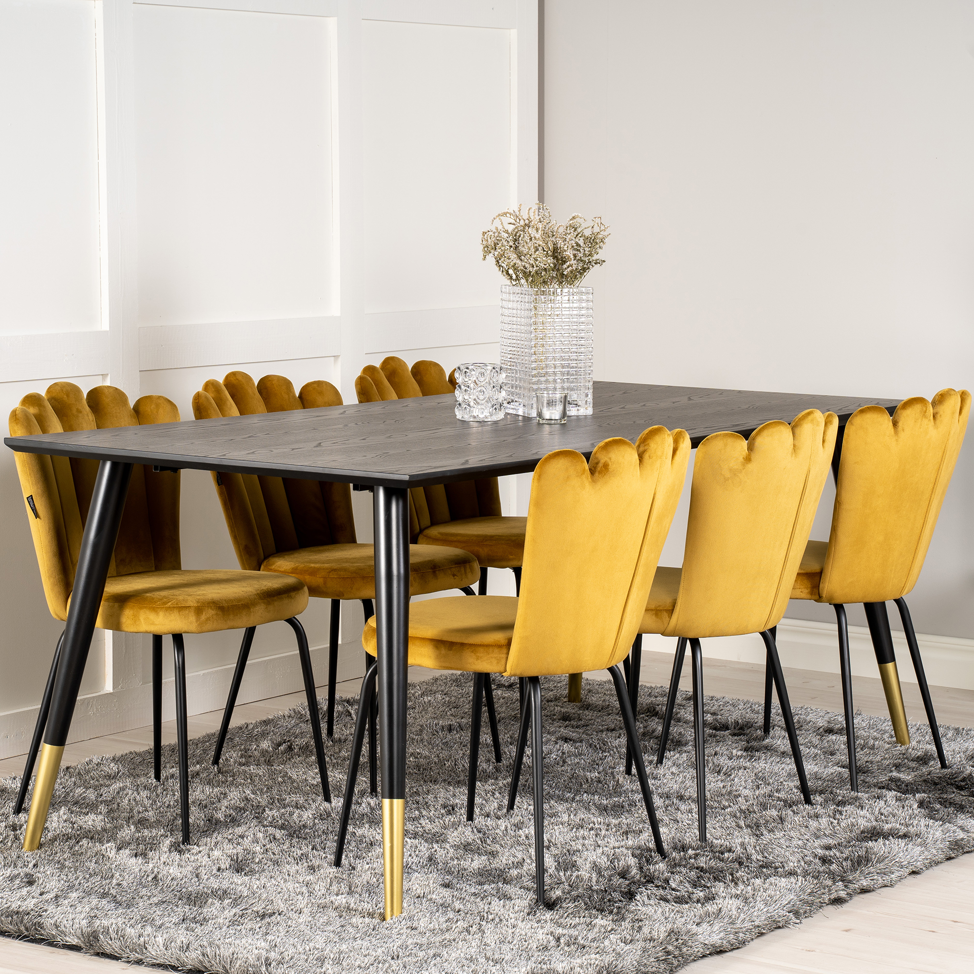 Spisegruppe furniture/fashion Disa med 6 Limhamn Light Stoler
