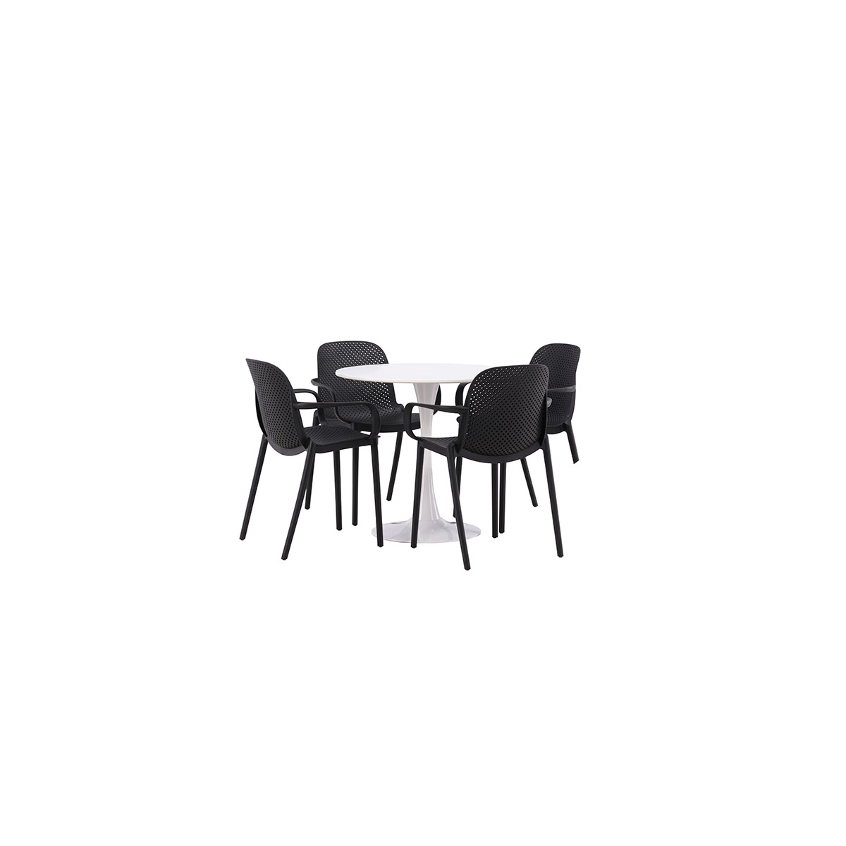 Spisegruppe Venture Home Hamden Ø80 cm med 4 Baltimore Stoler