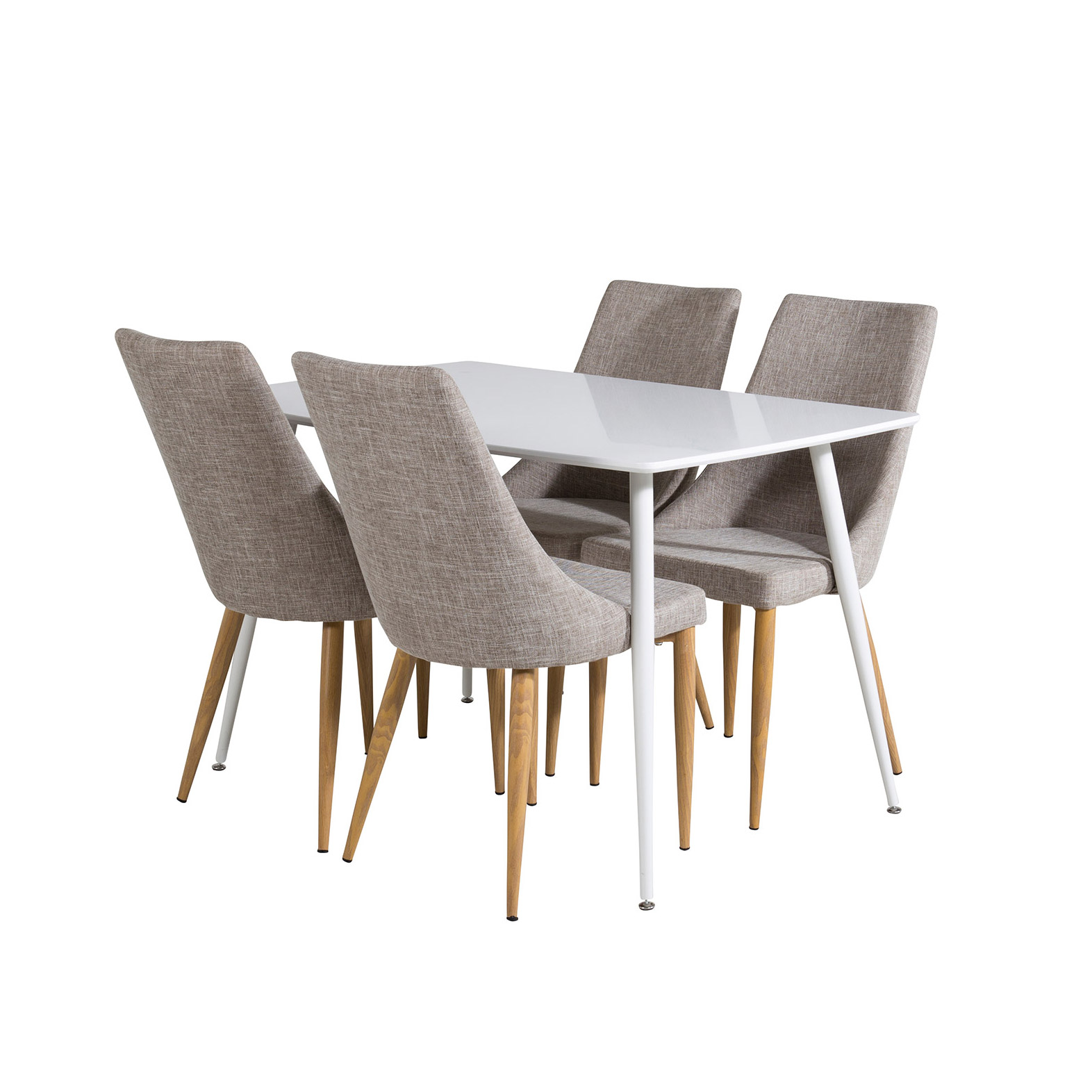 Spisegruppe Venture Home Pobbie med 4 Laura Stoler Hvit