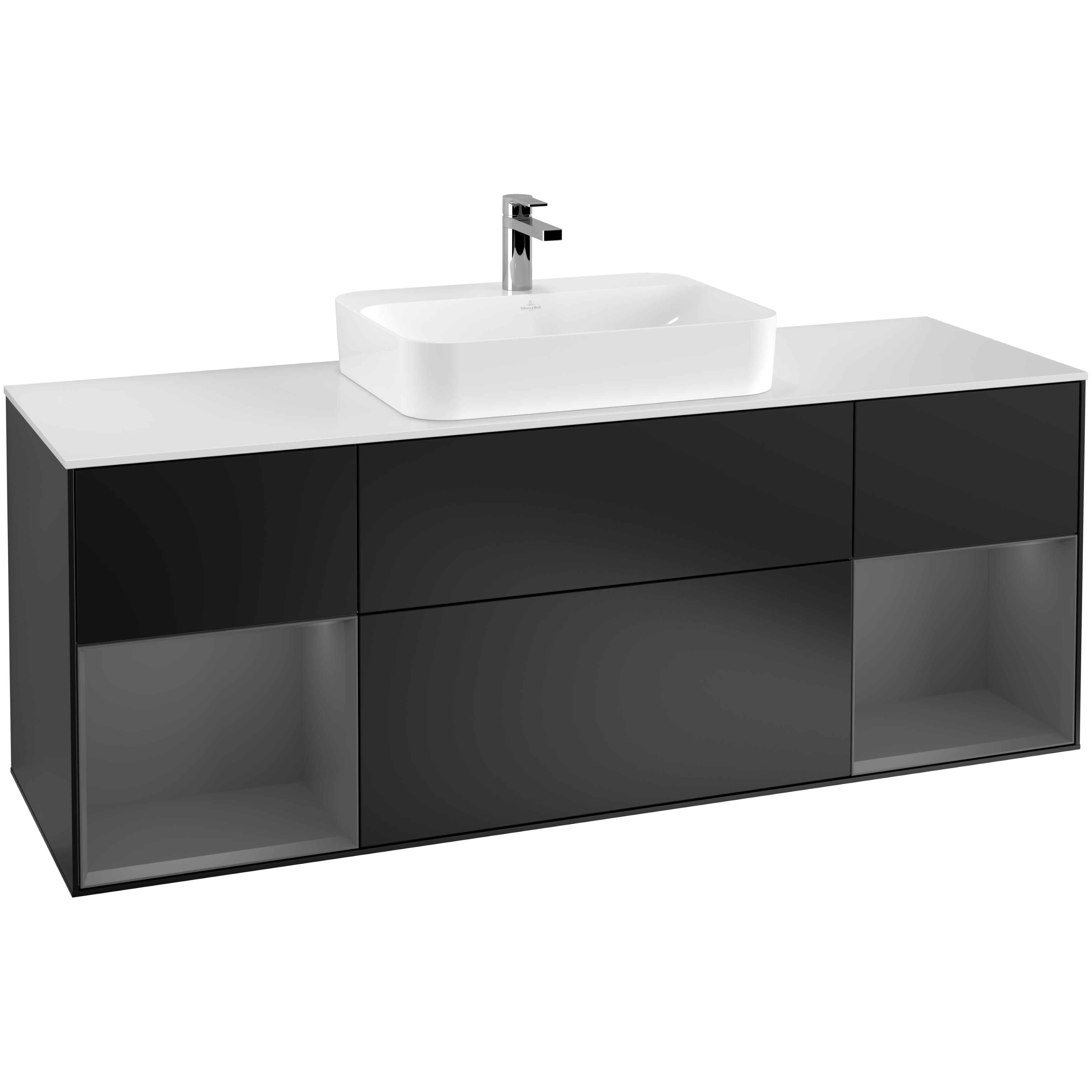 Tvättställsskåp Villeroy & Boch Finion med Två Hyllor och Bänkskiva för Ytmonterat Tvättställ