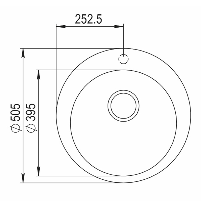 Kjøkkenvask Lavabo Saturn Ø50,5