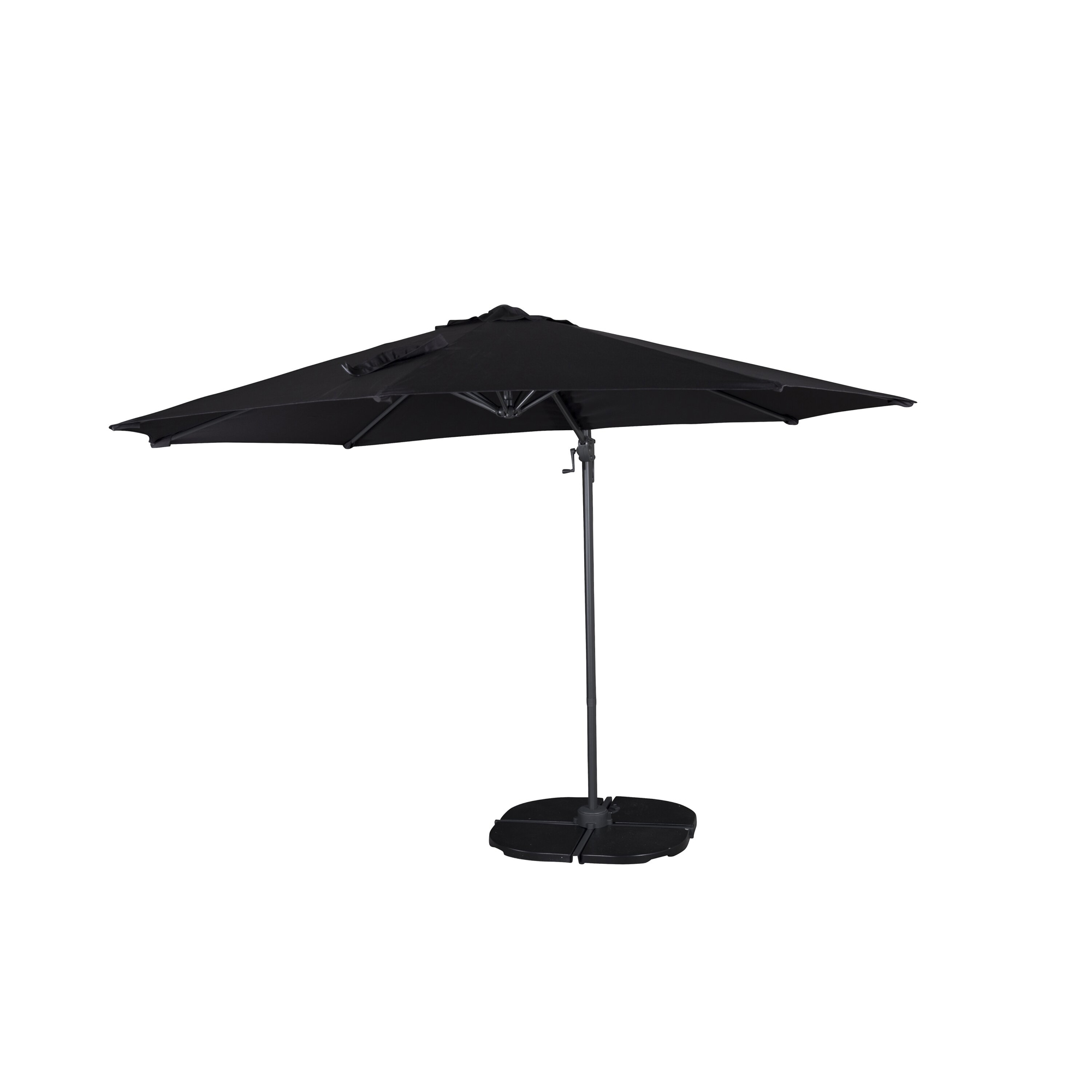 Leeds umbrella 3M Svart Alu / Svart Tyg Sort/Sort, Ø 3 m