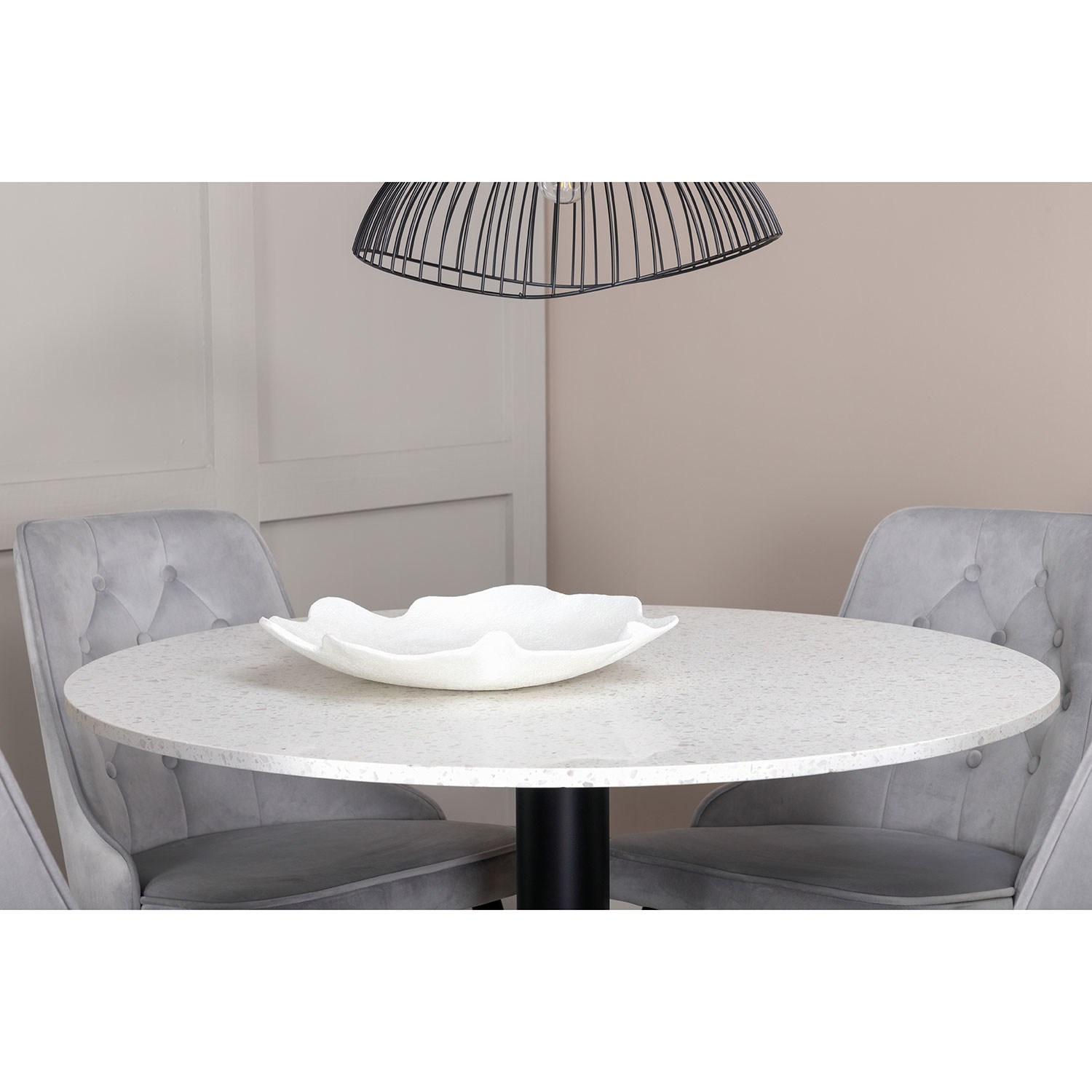 Spisegruppe Venture Home Razzia med 4 Velvet Deluxe Stoler
