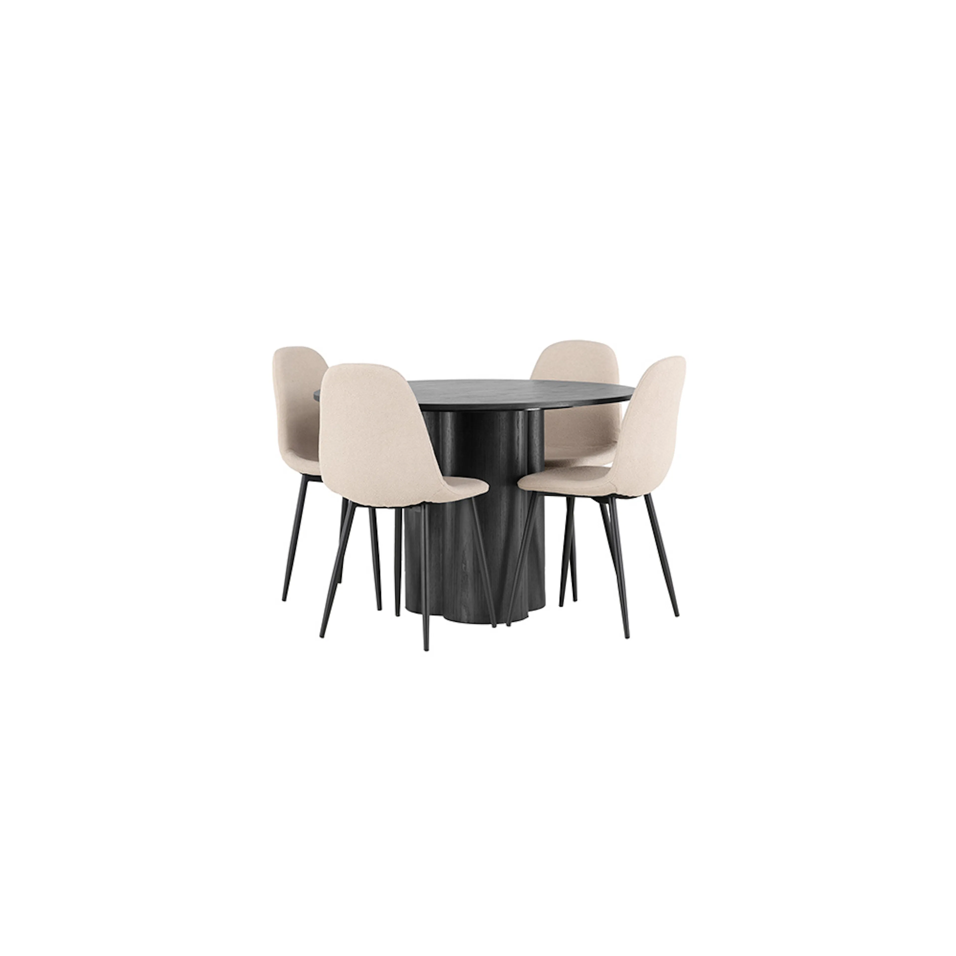 Spisegruppe Venture Home Olivia Ø110 cm med 4 stk Polar Stoler