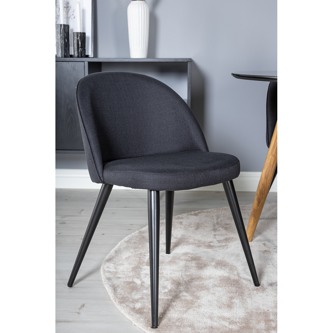 Spisegruppe Venture Home Plaza Ø100 cmmed 4st Velvet Spisestoler