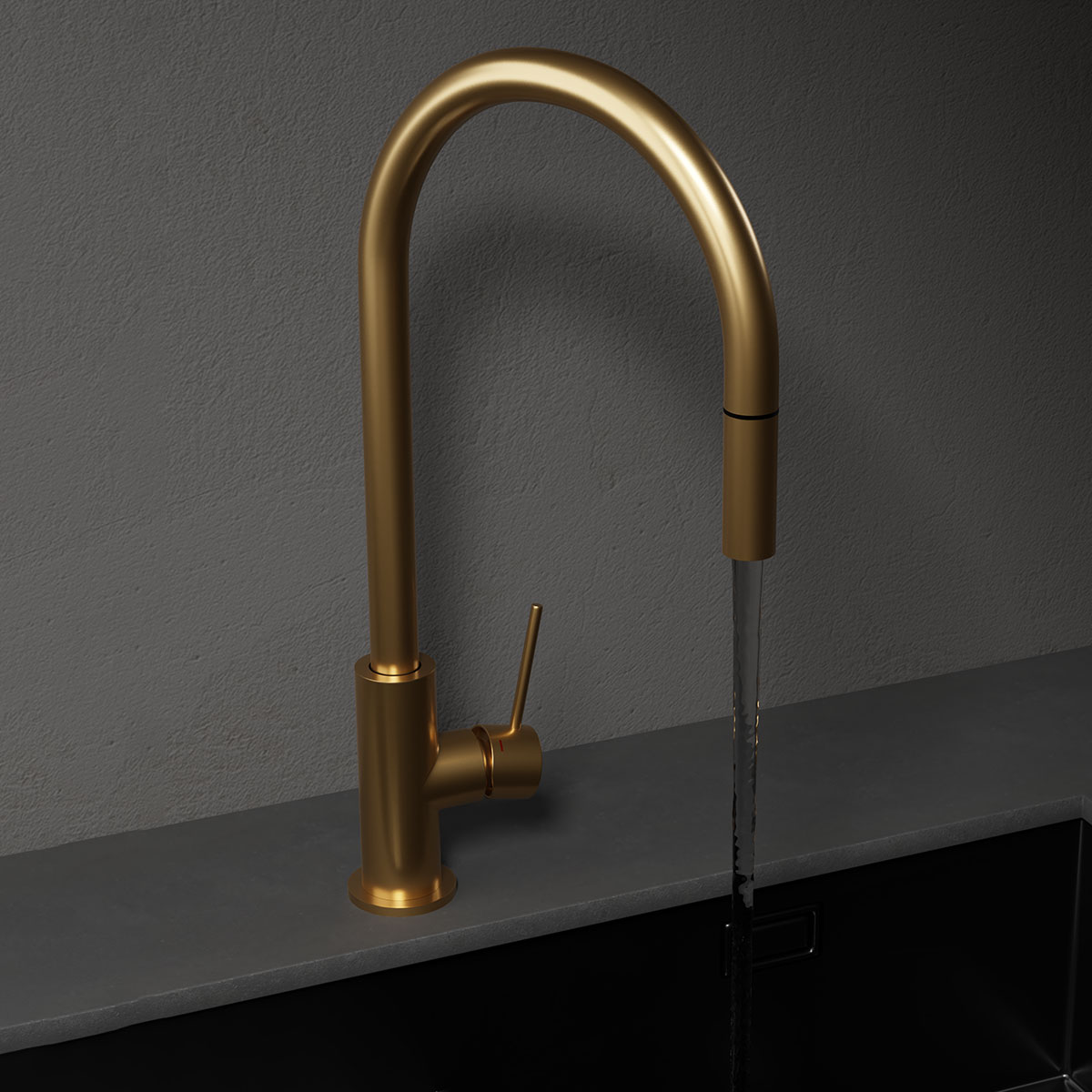 Köksblandare Scandtap Steel Accent Sand D med Diskmaskinsavs Sand Med Oppvaskmaskinavstengning