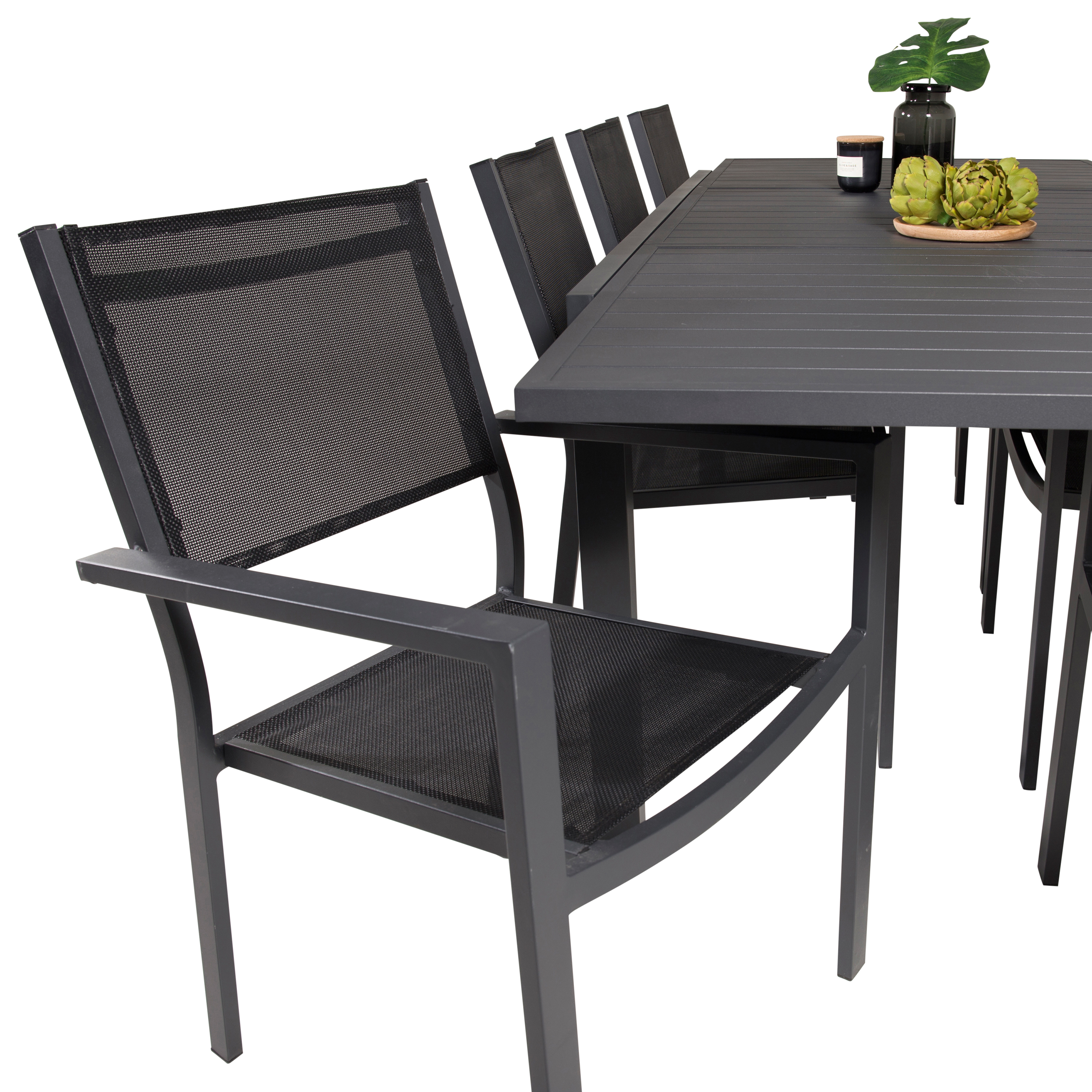 Spisegruppe Venture Home Madrid 160/240 med 8 Copacabana Spisestoler