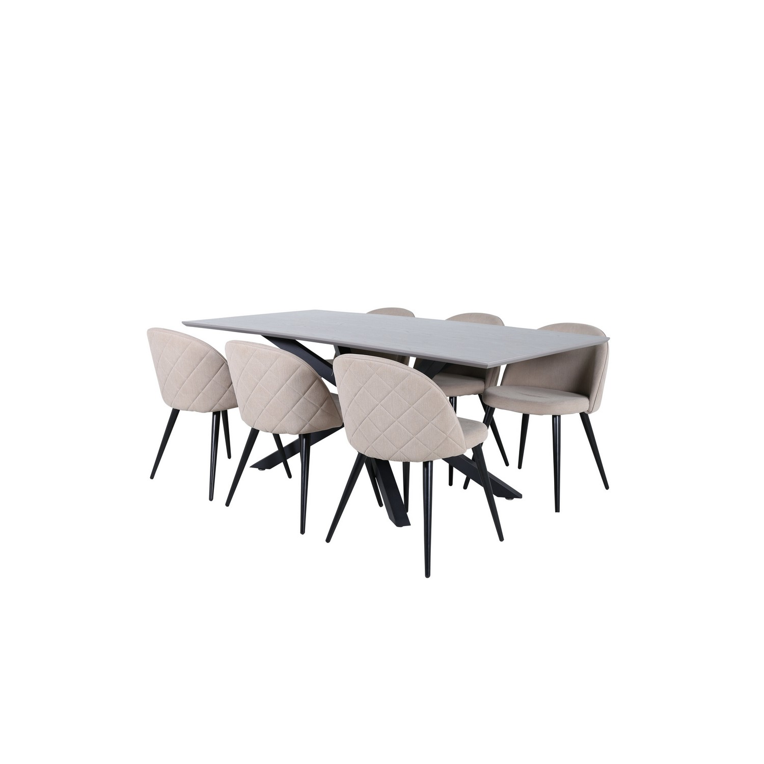 Spisegruppe Venture Home med Piata Spisebord og 6 Valentina Stitcthes Spisestoler